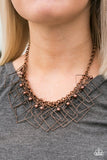 Paparazzi "The Square Off" Copper Necklace & Earring Set Paparazzi Jewelry
