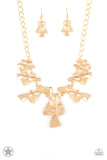 Paparazzi "The Sands of Time" Gold BLOCKBUSTER Necklace & Earring Set Paparazzi Jewelry