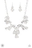 Paparazzi "The Sands of Time" Silver BLOCKBUSTER Necklace & Earring Set Paparazzi Jewelry