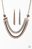 Paparazzi "Intensely Intense" Copper Necklace & Earring Set Paparazzi Jewelry