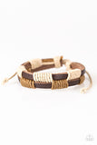 Paparazzi "Trail Warrior" Brown & White Cord Leather Urban Bracelet Unisex Paparazzi Jewelry