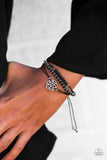 Paparazzi "Grow All Out" Black & Silver Flower Charm Bracelet Paparazzi Jewelry