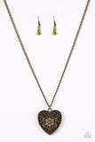 Paparazzi "Under LOCKET and Key" Green Necklace & Earring Set Paparazzi Jewelry