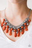 Paparazzi "Diva Dynamics" Orange Necklace & Earring Set Paparazzi Jewelry