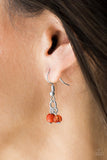 Paparazzi "Whimsically Wayward" Orange Faux Crystal Bead Silver Tone Necklace & Earring Set Paparazzi Jewelry