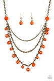 Paparazzi "You The GLAM!" Orange Necklace & Earring Set Paparazzi Jewelry