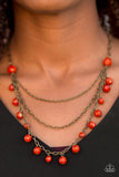 Paparazzi "You The GLAM!" Orange Necklace & Earring Set Paparazzi Jewelry