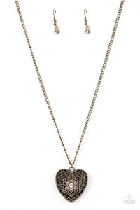 Paparazzi "Under LOCKET and Key" Brass Necklace & Earring Set Paparazzi Jewelry