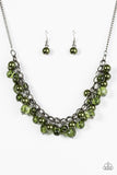 Paparazzi "Time To RUNWAY" Green Necklace & Earring Set Paparazzi Jewelry