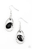 Paparazzi "Uptown Crown" Black Earrings Paparazzi Jewelry