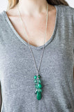 Paparazzi "Keepin it Colorful" Green Crystal Like Bead Silver Tone Necklace & Earring Set Paparazzi Jewelry