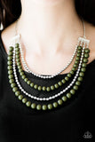 Paparazzi "A FOUR-ce To Be Reckoned With" Green Necklace & Earring Set Paparazzi Jewelry