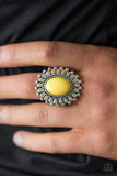 Paparazzi "Wild Wallflower" Yellow Ring Paparazzi Jewelry