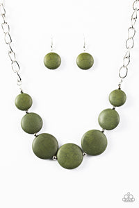 Paparazzi "Bedrock Betty" Green Necklace & Earring Set Paparazzi Jewelry