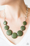 Paparazzi "Bedrock Betty" Green Necklace & Earring Set Paparazzi Jewelry