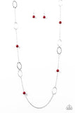 Paparazzi "Sailing Through Sicily" Red Necklace & Earring Set Paparazzi Jewelry