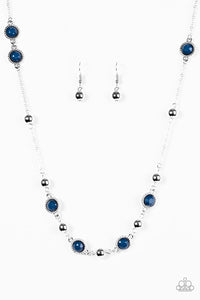 Paparazzi "Make A Scene" Blue Necklace & Earring Set Paparazzi Jewelry