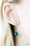 Paparazzi "Coyly Colorful" Blue & Gunmetal Bead Fringe Gunmetal Tone Necklace & Earring Set Paparazzi Jewelry