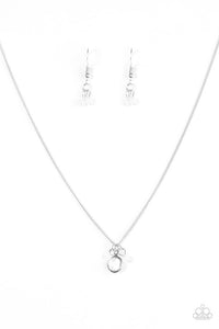 Paparazzi "Always Glassy" White Necklace & Earring Set Paparazzi Jewelry