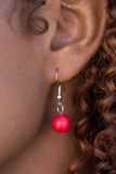 Paparazzi "Amazon Amateur" Red Necklace & Earring Set Paparazzi Jewelry