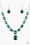 Paparazzi "The Right To Remain Sparkly" Green Necklace & Earring Set Paparazzi Jewelry