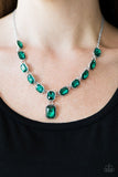Paparazzi "The Right To Remain Sparkly" Green Necklace & Earring Set Paparazzi Jewelry