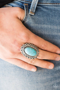 Paparazzi VINTAGE VAULT REPO "Western Wayfarer" Blue Ring Paparazzi Jewelry