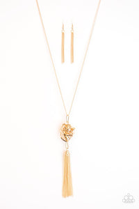 Paparazzi "Seriously Twisted" Gold Necklace & Earring Set Paparazzi Jewelry