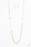 Paparazzi "Shine Time" Rose Gold Hoop Long Chain Necklace & Earring Set Paparazzi Jewelry