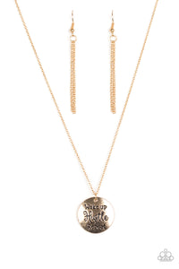 Paparazzi "Hustle on Repeat" Gold Necklace & Earring Set Paparazzi Jewelry