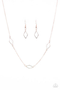 Paparazzi "Dangerously Dainty" Rose Gold Necklace & Earring Set Paparazzi Jewelry