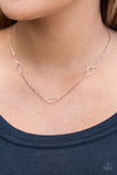 Paparazzi "Dangerously Dainty" Rose Gold Necklace & Earring Set Paparazzi Jewelry