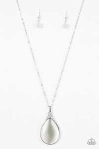 Paparazzi "Timelessly Tranquil" White Necklace & Earring Set Paparazzi Jewelry