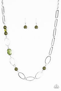 Paparazzi "Marvelously Modern" Green Necklace & Earring Set Paparazzi Jewelry