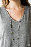 Paparazzi "Marvelously Modern" Green Necklace & Earring Set Paparazzi Jewelry