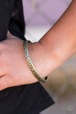 Paparazzi "Live The Story" You Want to Tell Brass Engraved Bracelet Paparazzi Jewelry