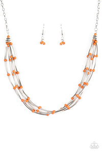 Paparazzi "Be As It Mayan" Orange Necklace & Earring Set Paparazzi Jewelry