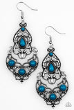 Paparazzi "Jungle Runway" Blue Bead Silver Filigree Earrings Paparazzi Jewelry