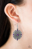Paparazzi "Second Spring" Purple Bead Floral Pattern Earrings Paparazzi Jewelry