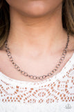 Paparazzi "Try On For Size" Black Gunmetal Link Necklace & Earring Set Paparazzi Jewelry