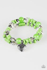 Paparazzi "Writing My Own Love Story" Green Bracelet Paparazzi Jewelry