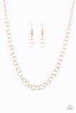 Paparazzi "Try On For Size" Gold Tone Link Necklace & Earring Set Paparazzi Jewelry