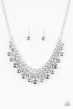 Paparazzi "Heels and Hustle" Silver Necklace & Earring Set Paparazzi Jewelry