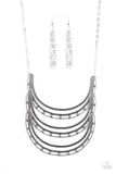 Paparazzi "One Horse Race" Silver Necklace & Earring Set Paparazzi Jewelry