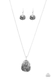Paparazzi "Texture Temptress" Silver Necklace & Earring Set Paparazzi Jewelry