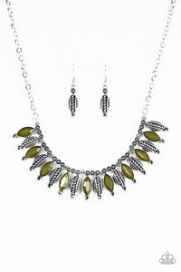 Paparazzi "Jungle Jamboree" Green Necklace & Earring Set Paparazzi Jewelry