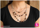 Paparazzi "Take A Look At Me Now" Brown Necklace & Earring Set Paparazzi Jewelry