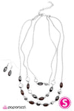 Paparazzi "Take A Look At Me Now" Brown Necklace & Earring Set Paparazzi Jewelry