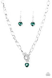 Paparazzi "Let Your Heart Shine" Green Necklace & Earring Set Paparazzi Jewelry