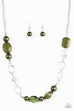 Paparazzi "Beam Away" Green Necklace & Earring Set Paparazzi Jewelry